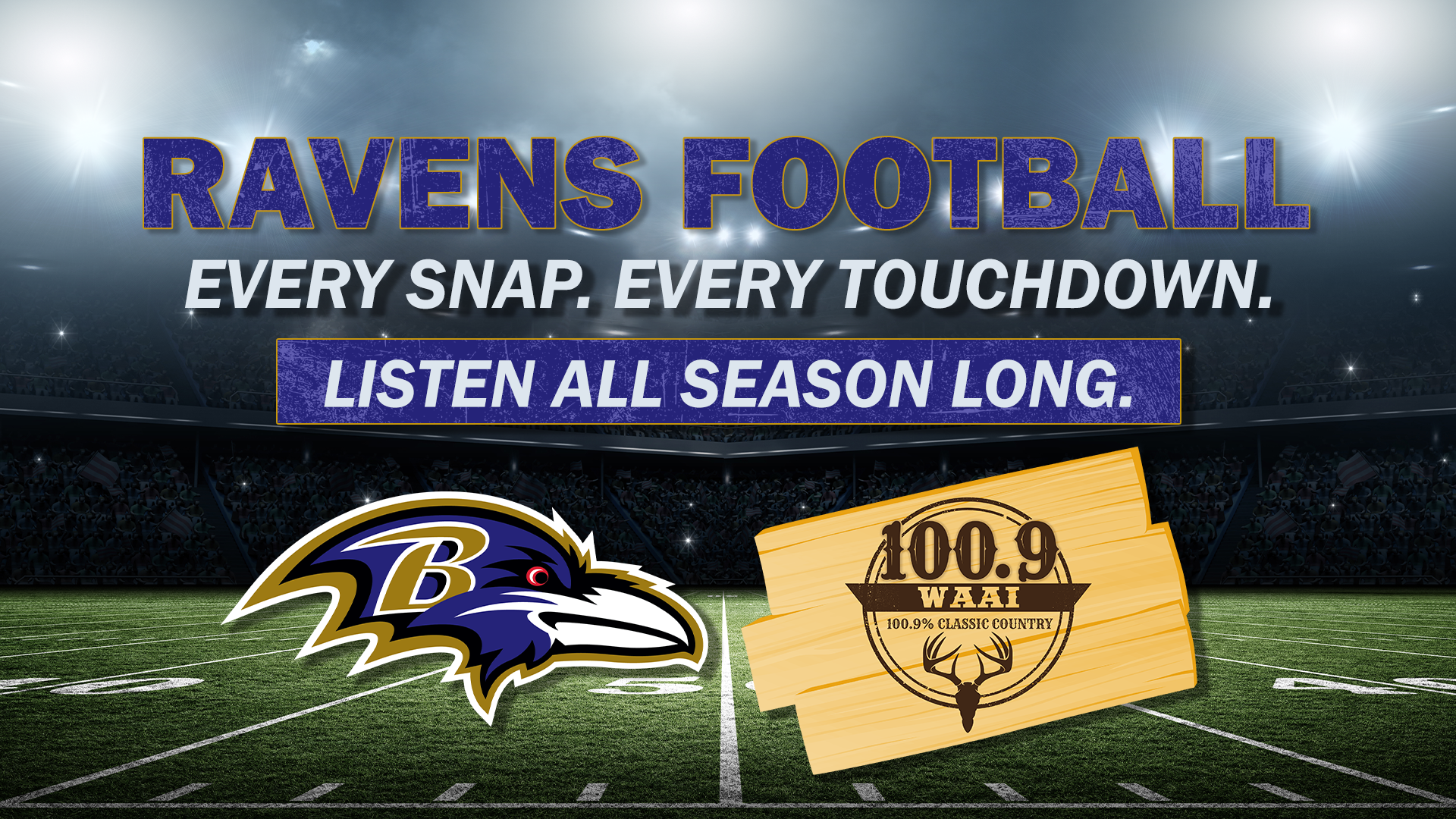 100.9 Classic Country to broadcast Ravens football all season long